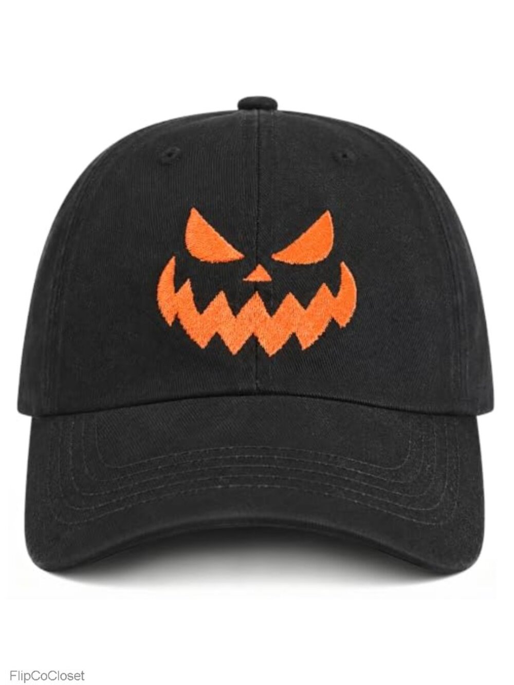 Embroidered Pumpkin Halloween Baseball Cap Adjustable Cotton Hat